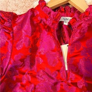 Avara Red and Pink Floral Blouse